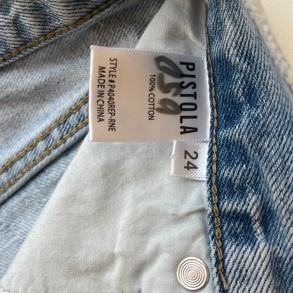 PISTOLA LIGHT BLUE DENIM SHORTS - SIZE 24 - Picture 4 of 6